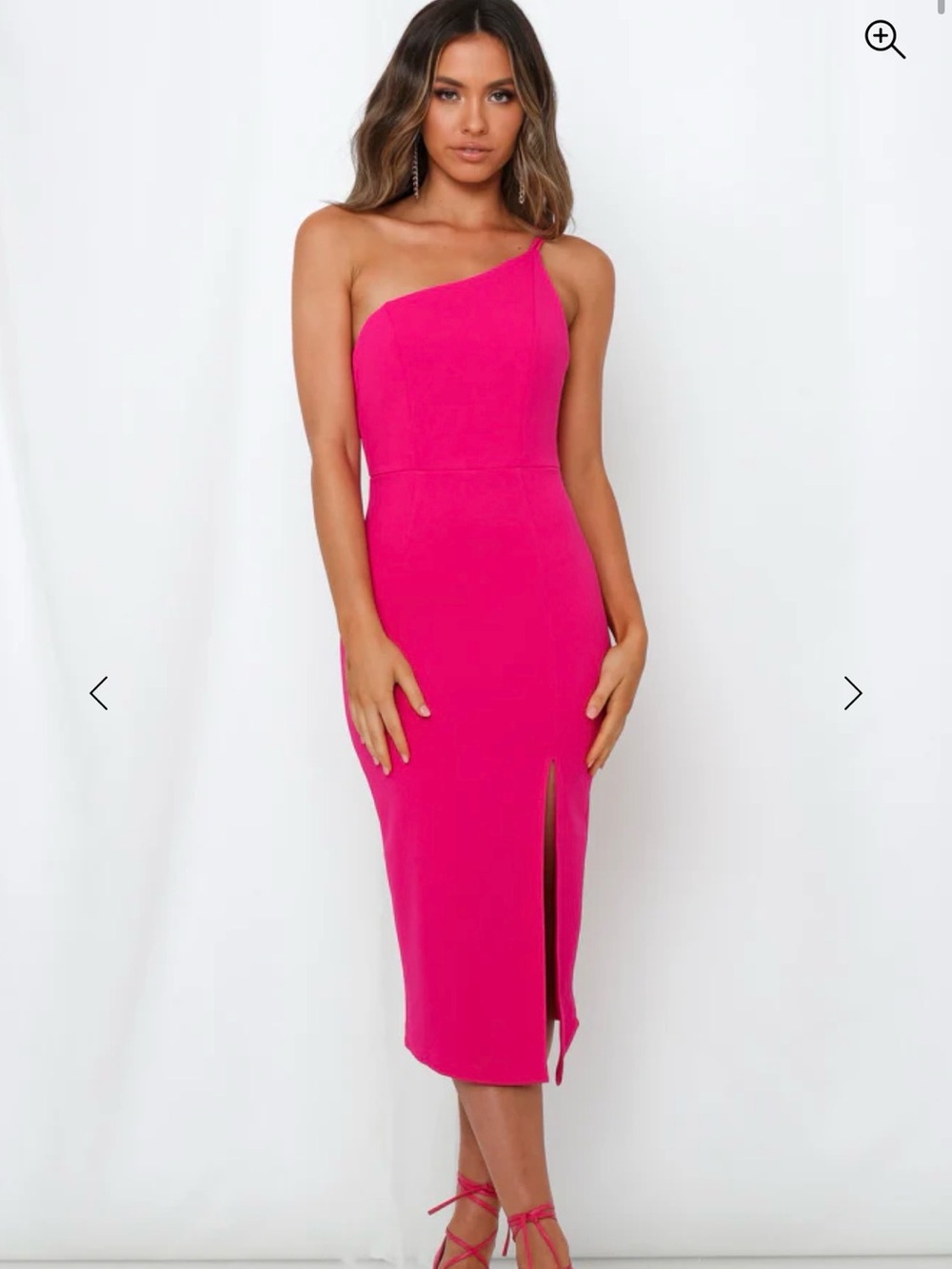 Hello Molly Taking it Back Midi Dress Hot Pink